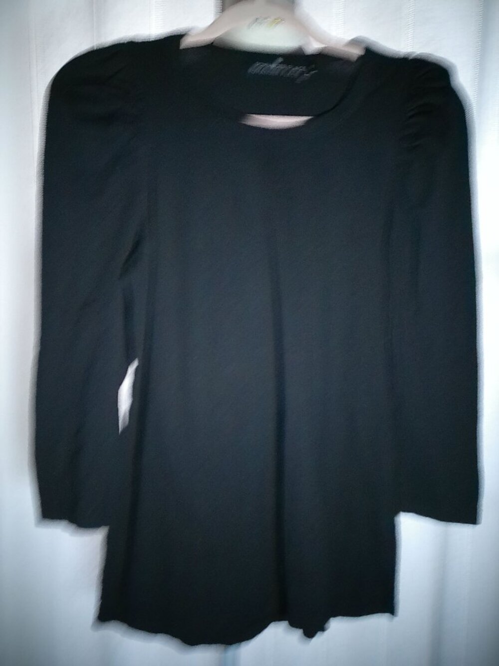 TUCKERNUCK POMANDER PLACE 3/4 Sleeve Scoop Neck Black Top S View 2